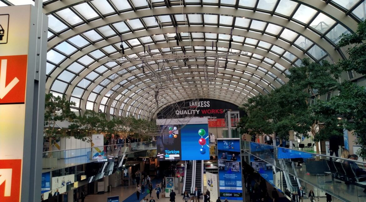 Atrium at Messe Duesseldorf during K tradefair 2022